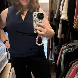 Anne Klein Dark Blue Blouse